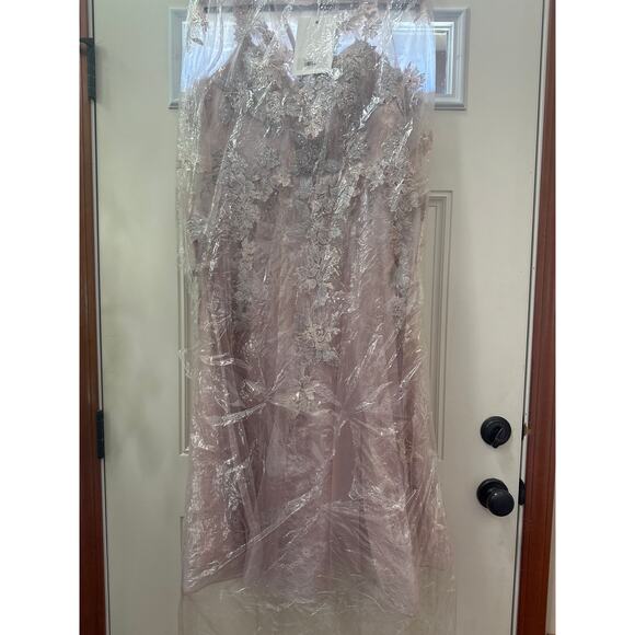 Mac Duggal 30681 Sheer Neckline Illusion Sleeve Dress in Lilac Size 16 NWT - Picture 12 of 12